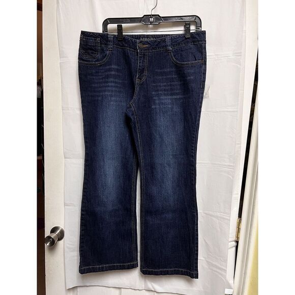 Sonoma Jeans Womens 14P Blue Straight Medium Wash 14 Petite Mid Rise 35x26 BQB-C - Picture 7 of 7